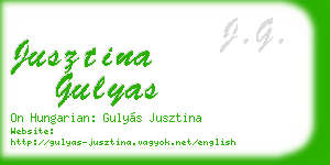 jusztina gulyas business card